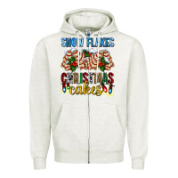 Oatmeal Heather snow flakes christmas cakes ado Zipper Hoodie - AdoDesignShop