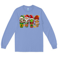 Colony Blue christmas coffee cups gnomies Long Sleeve Tee - FaDigitalArtStudio