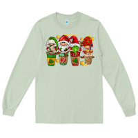 Matcha christmas coffee cups gnomies Long Sleeve Tee - FaDigitalArtStudio