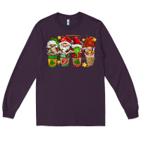 Plum christmas coffee cups gnomies Long Sleeve Tee - FaDigitalArtStudio