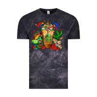 Cloud Black Mexican Cold Drink With Cactus Sombrero And Tequil Vintage Tee - FaDigitalArtStudio