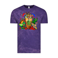 Cloud Purple Mexican Cold Drink With Cactus Sombrero And Tequil Vintage Tee - FaDigitalArtStudio