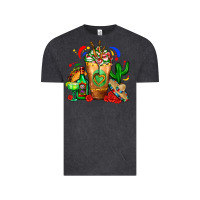 Vintage Black Mexican Cold Drink With Cactus Sombrero And Tequil Vintage Tee - FaDigitalArtStudio