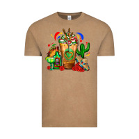 Vintage Coffee Mexican Cold Drink With Cactus Sombrero And Tequil Vintage Tee - FaDigitalArtStudio