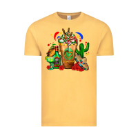 Vintage Mustard Mexican Cold Drink With Cactus Sombrero And Tequil Vintage Tee - FaDigitalArtStudio