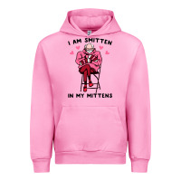Fuchsia Pink funny i am smitten in my mittens bernie Urban Hoodie - artisFamous