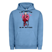 Pigment Pebble Blue funny i am smitten in my mittens bernie Urban Hoodie - artisFamous