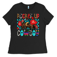 Black pucker up cowboy olivia Ladies Tee - OliviaCreatesArt
