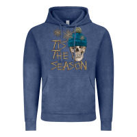Vintage Denim skull tis the season winter Vintage Hoodie - FaDigitalArtStudio