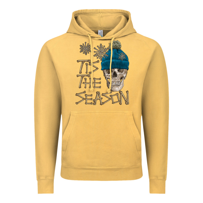 Skull Tis The Season Winter Vintage Hoodie by FaDigitalArtStudio | Teevron