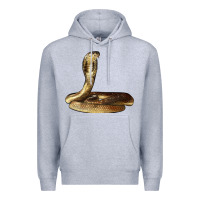 Heather Grey king cobra snake Premium Hoodie - LillyAllenDesigns