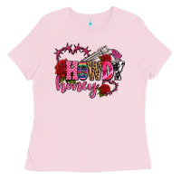 Bubblegum Pink howdy honey rose olivia Ladies Tee - OliviaCreatesArt