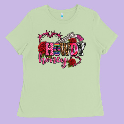 Howdy Honey Rose Olivia Ladies Tee Designed By Oliviacreatesart
