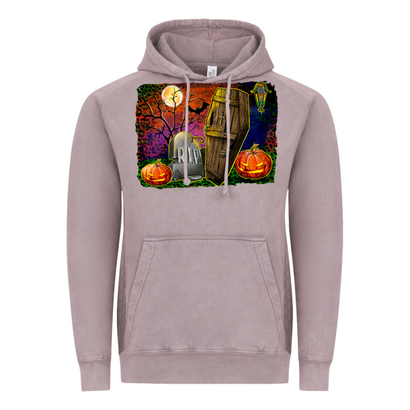 Headstone And Coffin Background Vintage Hoodie by BundleAndBundleShop | Teevron