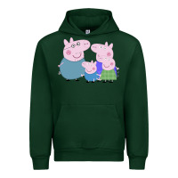 Forest Green peppa pig family Urban Hoodie - artisFamous