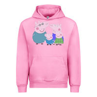 Fuchsia Pink peppa pig family Urban Hoodie - artisFamous