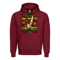 Burgundy snow and beer bottles Zipper Hoodie - AdoDesignShop