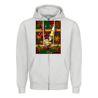 Dove Grey snow and beer bottles Zipper Hoodie - AdoDesignShop