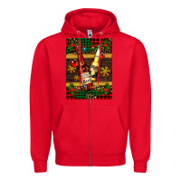 Red snow and beer bottles Zipper Hoodie - AdoDesignShop