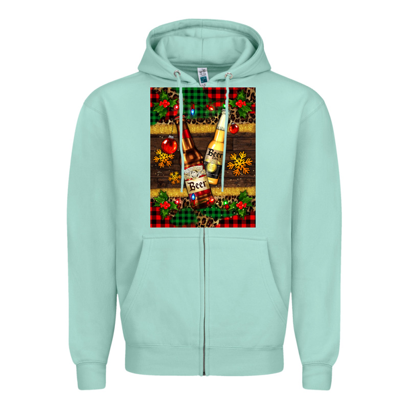 Snow And Beer Bottles Zipper Hoodie by AdoDesignShop | Teevron