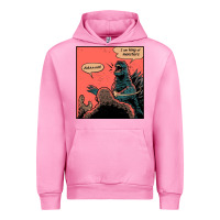Fuchsia Pink i am king of monsters Urban Hoodie - artisFamous