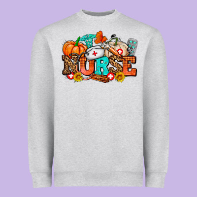 Nurse With Fall Element Heavyweight Sweatshirt Designed By Adodesignshop