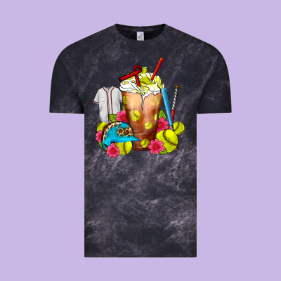 Softball Frappe Coffee Vintage Tee Designed By Fadigitalartstudio