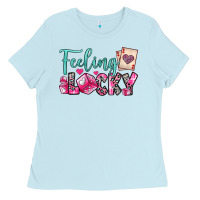 Baby Blue feeling lucky Ladies Tee - OliviaCreatesArt