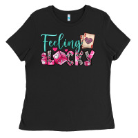 Black feeling lucky Ladies Tee - OliviaCreatesArt