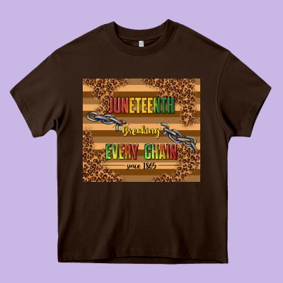 Juneteenth Breaking Every Chain Since 1865 Heavy Core Tee Designed By Tumblerdesignbyshophia