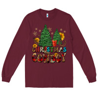 Burgundy christmas cowboy Long Sleeve Tee - FaDigitalArtStudio