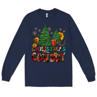 Navy christmas cowboy Long Sleeve Tee - FaDigitalArtStudio