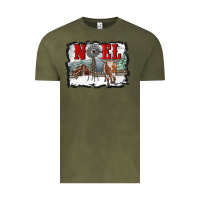 Vintage Olive noel with windmill and farm Vintage Tee - RanaPortraitStore
