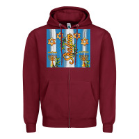 Burgundy shalom with star of david Zipper Hoodie - AdoDesignShop