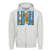 Dove Grey shalom with star of david Zipper Hoodie - AdoDesignShop