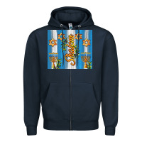 Navy shalom with star of david Zipper Hoodie - AdoDesignShop
