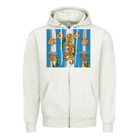 Oatmeal Heather shalom with star of david Zipper Hoodie - AdoDesignShop