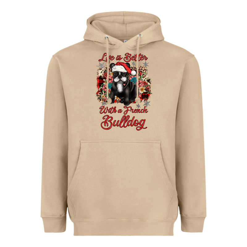Christmas Life Is Better With A French Bulldog Heavyweight Hoodie by JahusDesignShop | Teevron