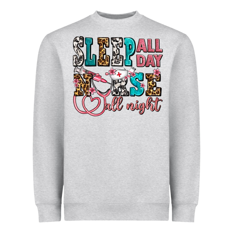 Sleep All Day Nurse All Night Heavyweight Sweatshirt by AdoDesignShop | Teevron
