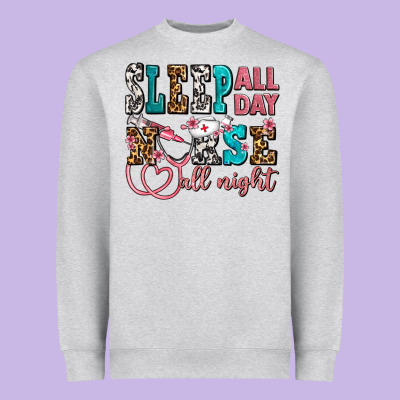 Sleep All Day Nurse All Night Heavyweight Sweatshirt Designed By Adodesignshop