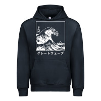 Navy the great wave off kanagawa Urban Hoodie - artisFamous
