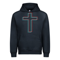 Navy A Neon Christian Cross Urban Hoodie - artisFamous