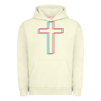 Pigment Pistachio A Neon Christian Cross Urban Hoodie - artisFamous