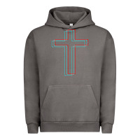 Pigment Tornado A Neon Christian Cross Urban Hoodie - artisFamous