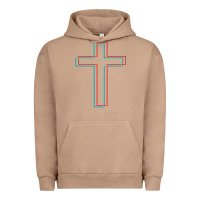 Pigment Burro A Neon Christian Cross Urban Hoodie - artisFamous