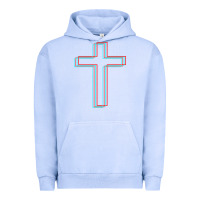 Pigment Grape Ice A Neon Christian Cross Urban Hoodie - artisFamous