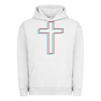 Pigment Lunar Rock A Neon Christian Cross Urban Hoodie - artisFamous