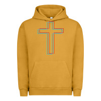Pigment Peanut Butter A Neon Christian Cross Urban Hoodie - artisFamous