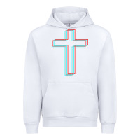 White A Neon Christian Cross Urban Hoodie - artisFamous