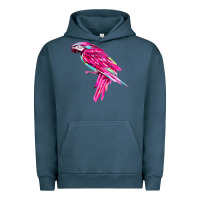Pigment Midnight Navy pink parrot T-shirts Urban Hoodie - artisFamous